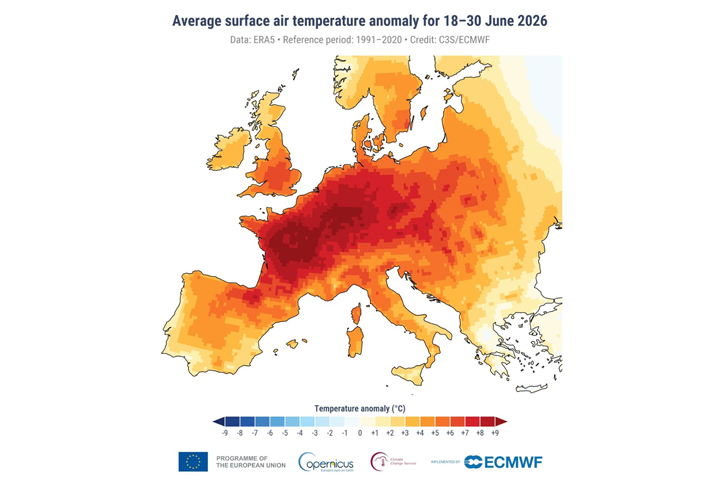 Copernicus: Ο θερμότερος Ιούνιος στην Ευρώπη ενισχύει την ανάγκη για κτίρια ανθεκτικά στην κλιματική αλλαγή